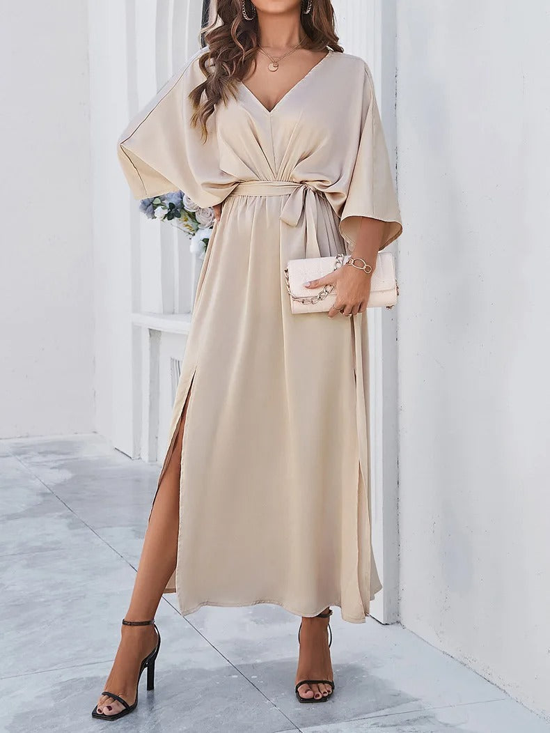 Basilia | Womenâs Batwing Sleeves Blouson Maxi Dress