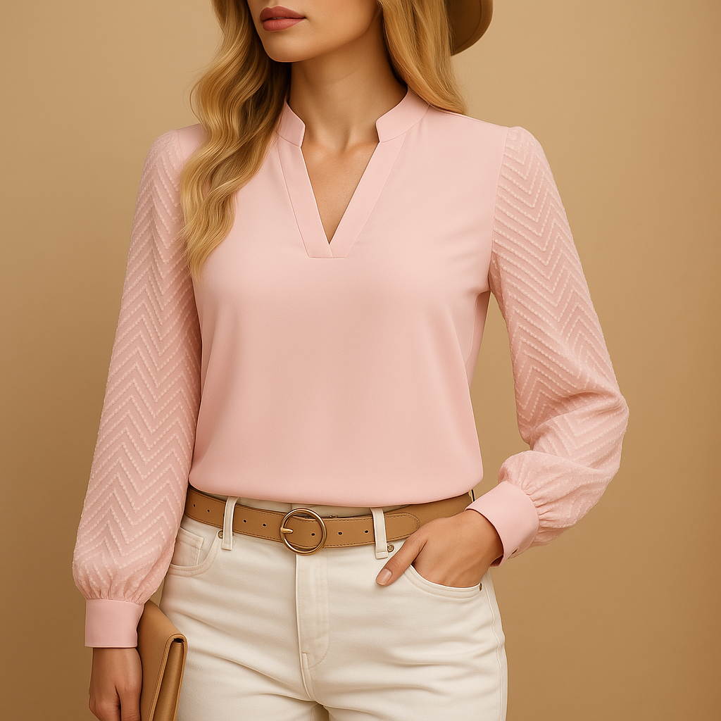 Arlena | Womenâs Long Sleeve V-Neck Top