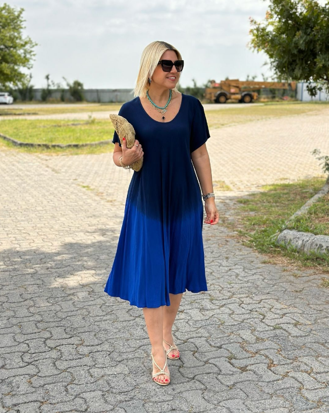 Elonia | Womenâs Short Sleeve Midi Dress