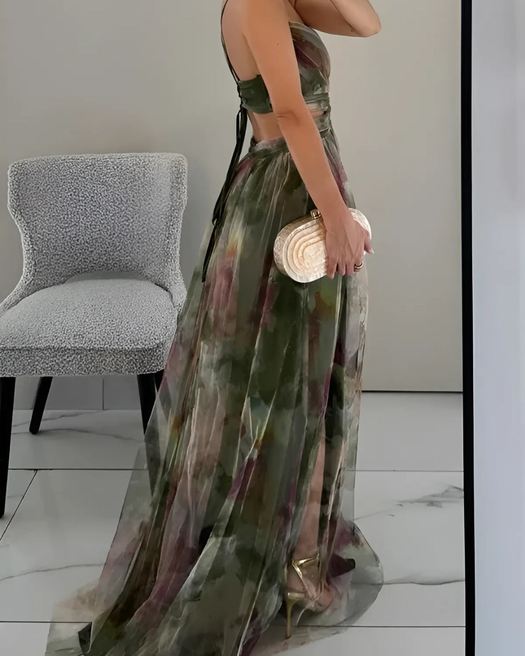 Floral Tulle Maxi Dress