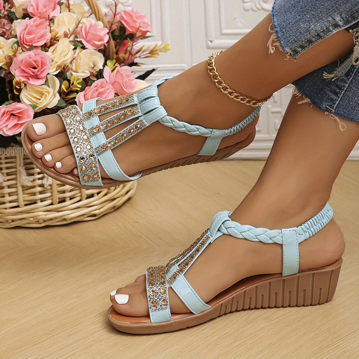 Alessia | Women’s T-Strap Wedge Orthopedic Sandals