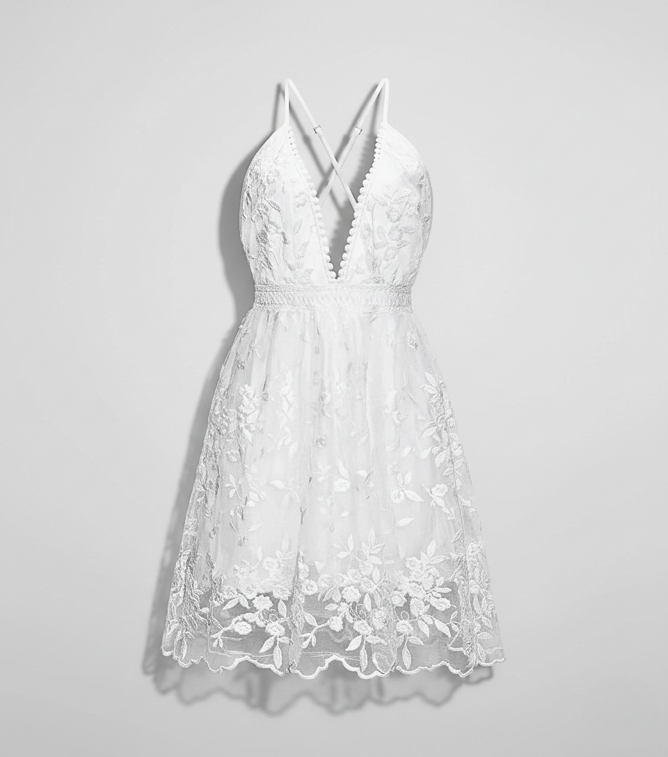 Elsie | Womenâs Lace Mini Summer Dress
