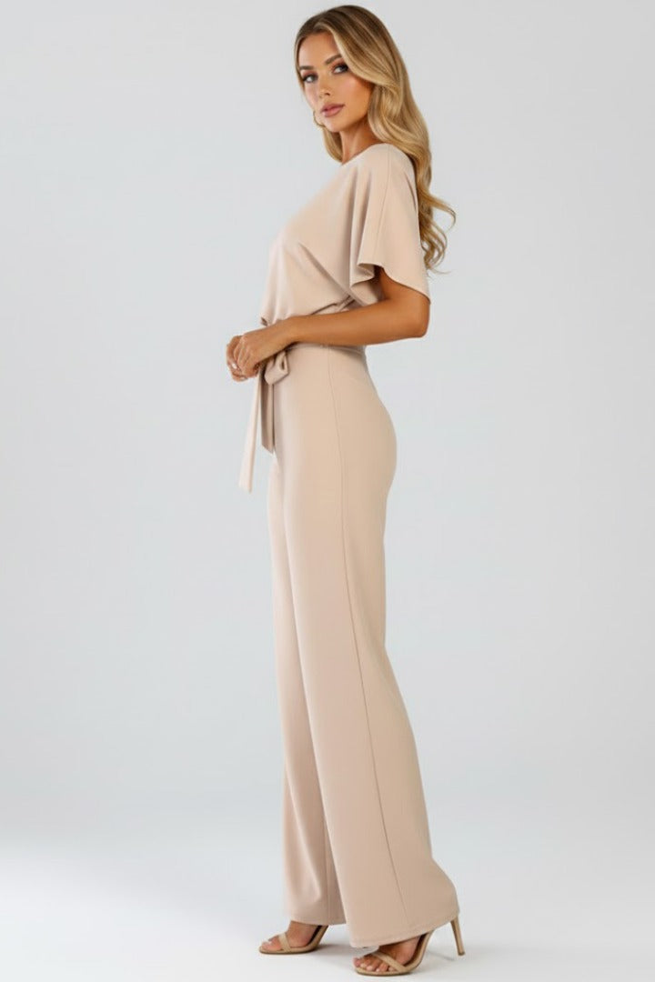 Belted Wide Leg Jumpsuit