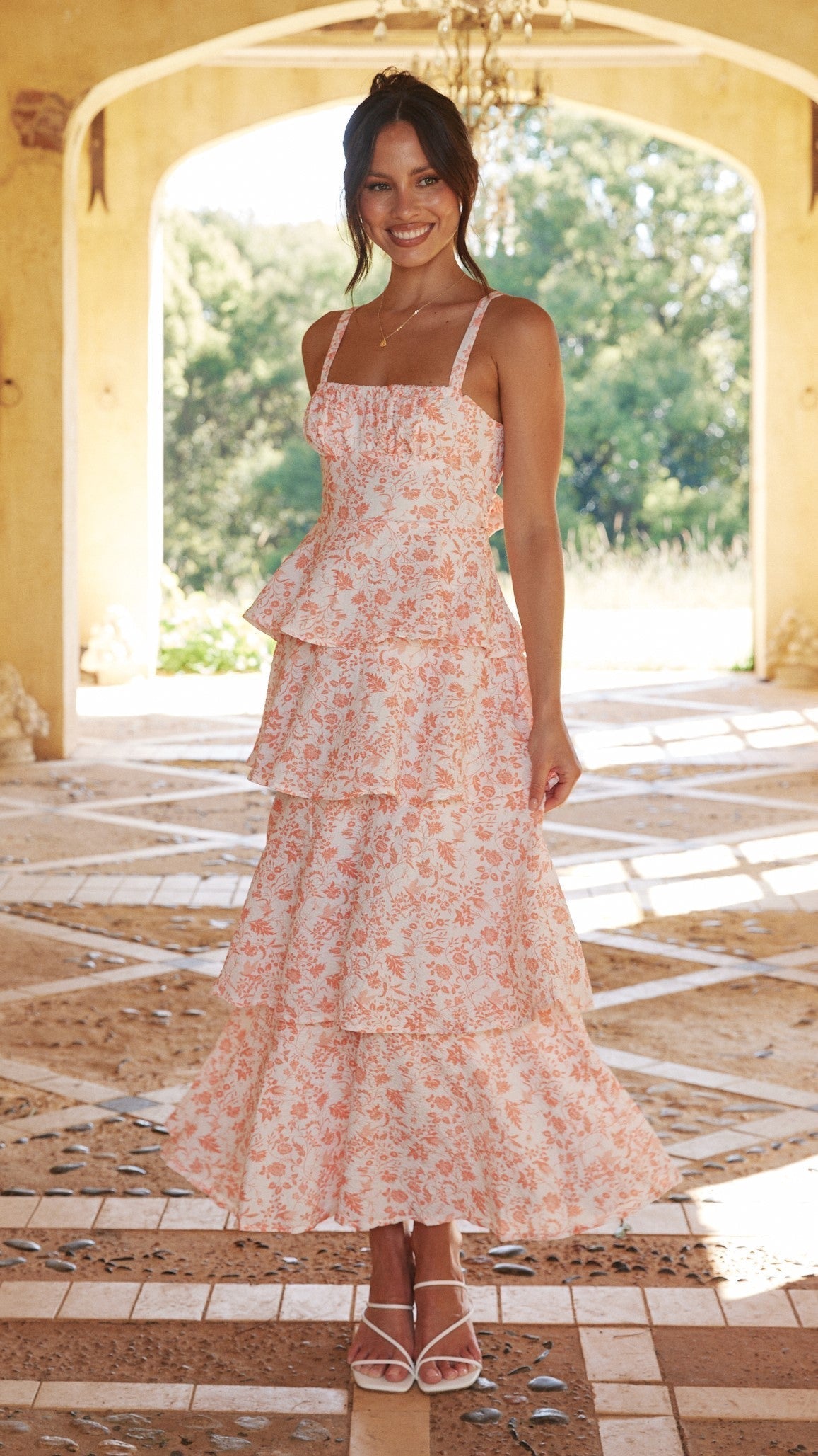 Alessandra | Women’s Floral Tiered Midi Dress