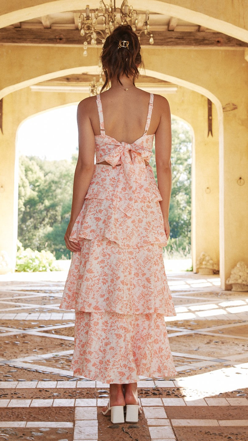 Alessandra | Womenâs Floral Tiered Midi Dress