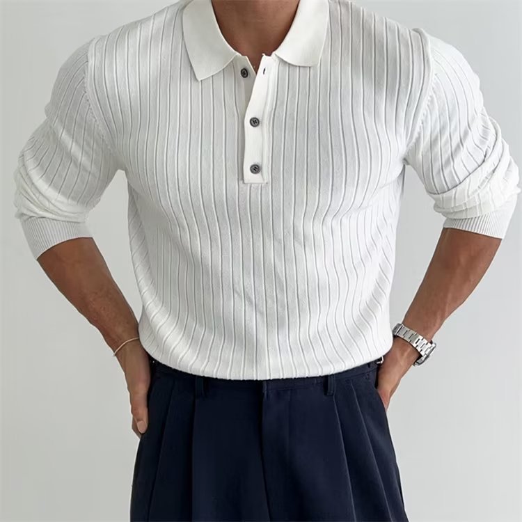 Philip | Men’s Knit Long Sleeve Polo Shirt