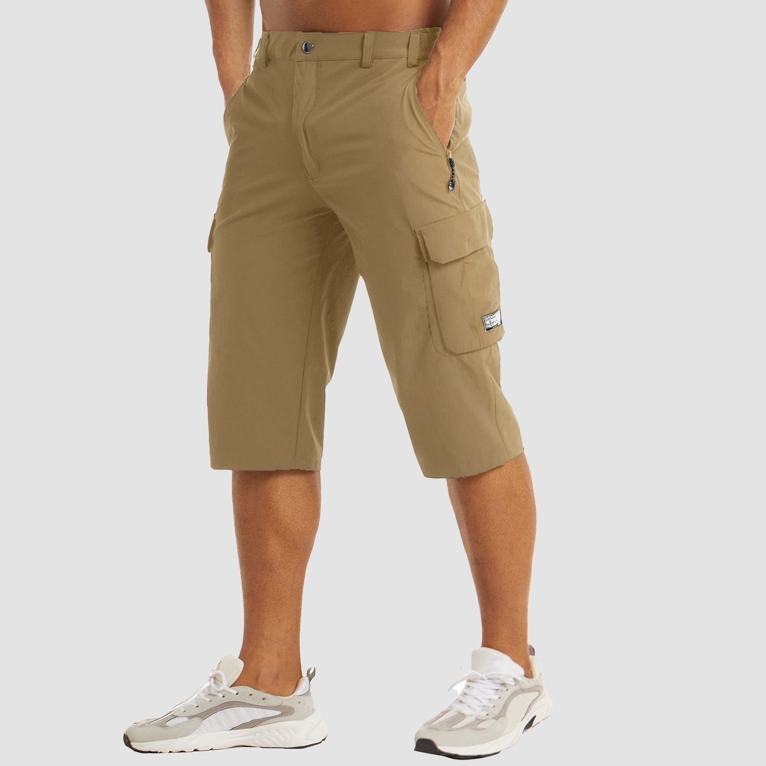 Casual Cargo Capri Shorts - Khaki