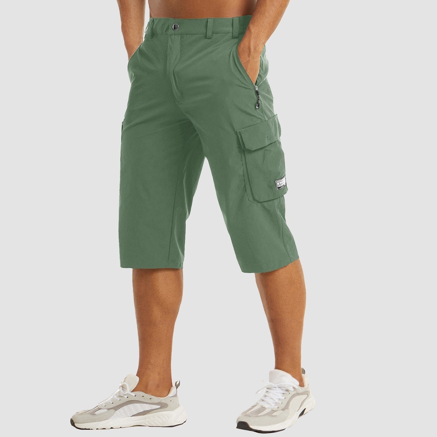 Casual Cargo Capri Shorts - Light Green