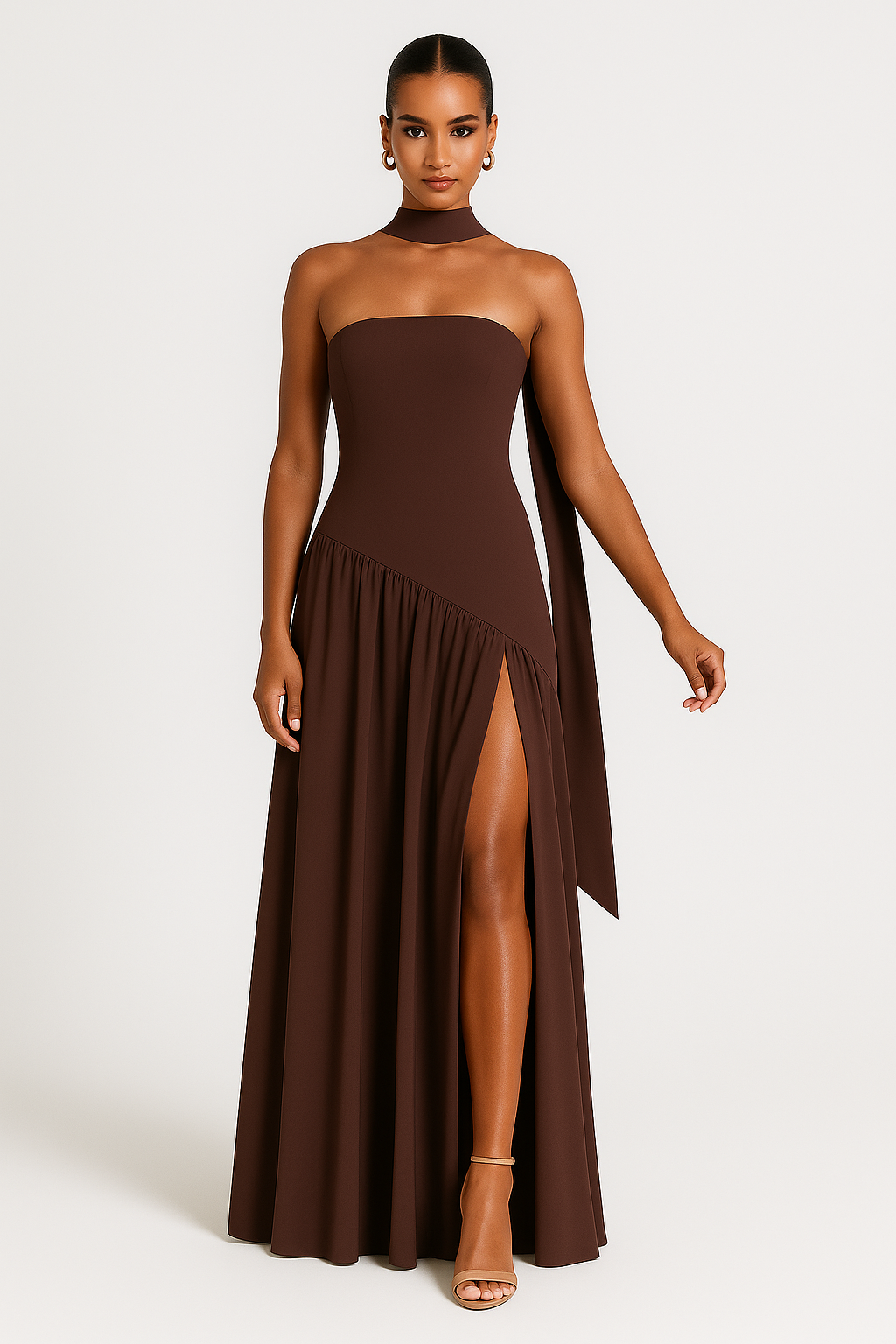 Delphine | Womenâs High Slit Strapless Maxi Dress