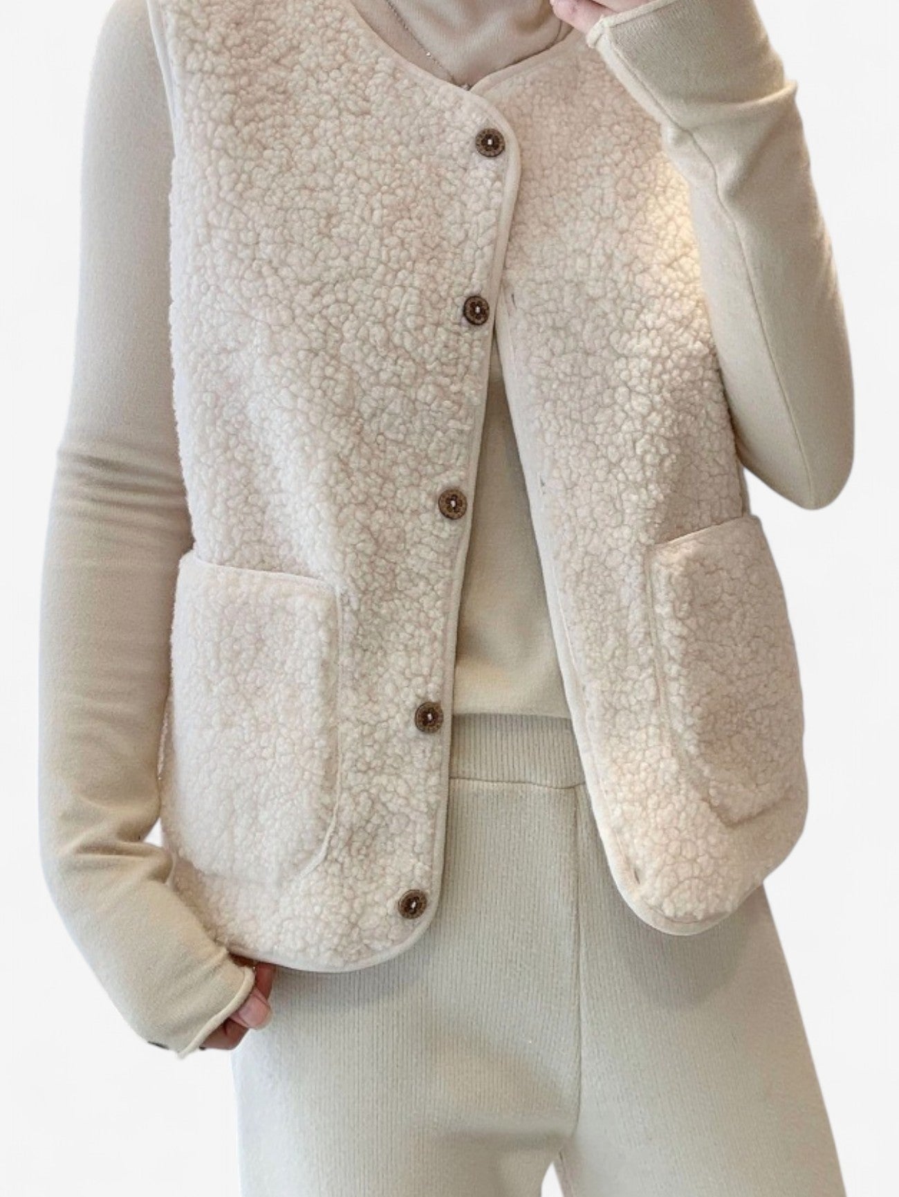 Cropped Sherpa Vest