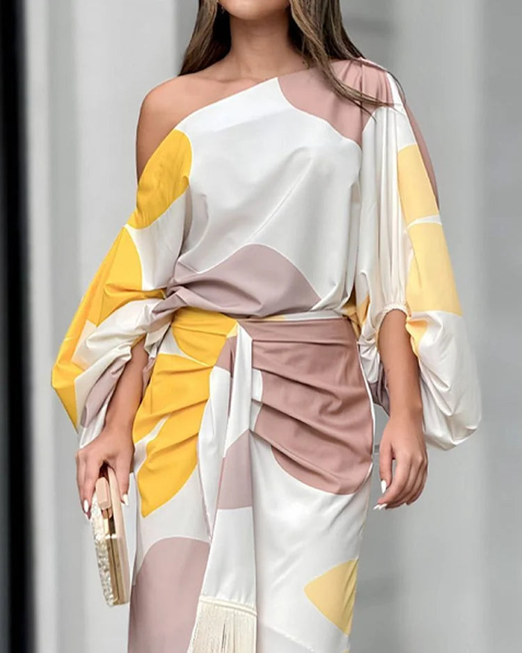 Mariska | Women’s One Shoulder Midi Dress