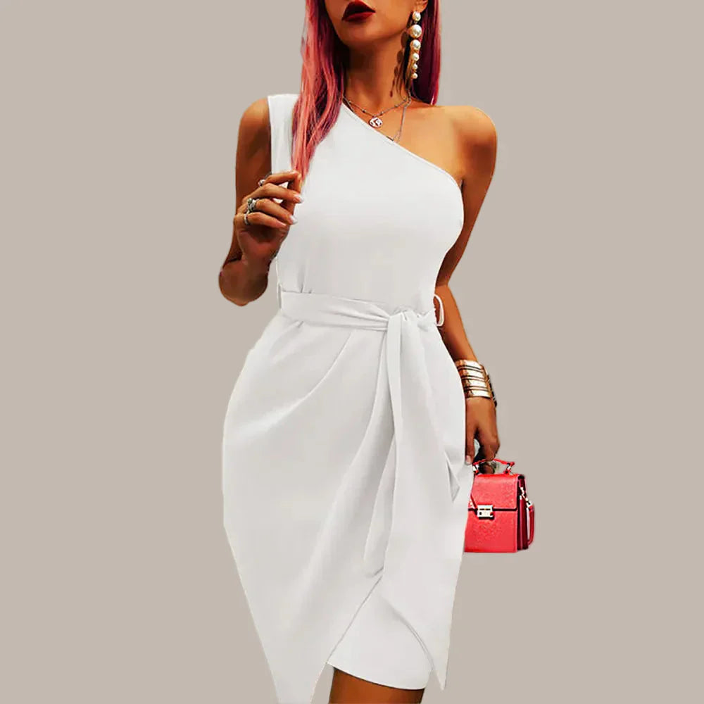 Betty | Womenâs One Shoulder Midi Dress