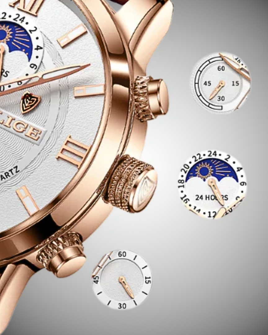 Benedict | Men’s Sun Moon Chronograph Watch