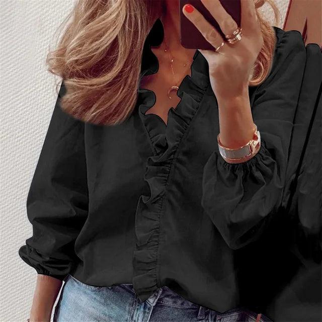 Fiorenza | Women’s Ruffle Long Sleeve Blouse