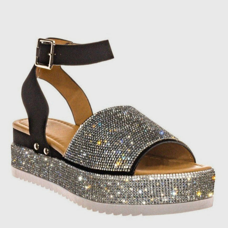 Celine | Women’s Rhinestone Ankle Strap Sandals