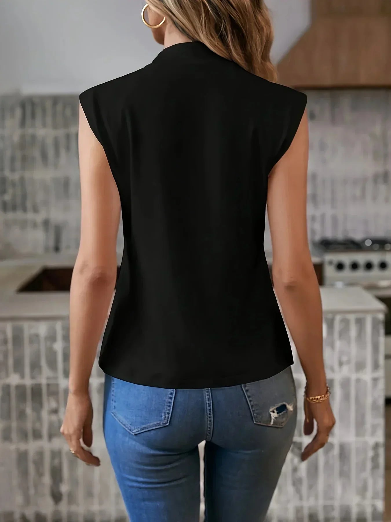 Ottilie | Womenâs Sleeveless High Neck Blouse