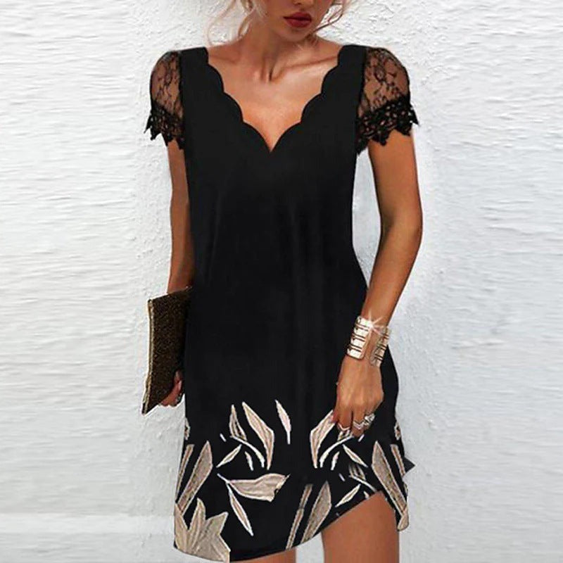 Lace Mini Dress - Leaf