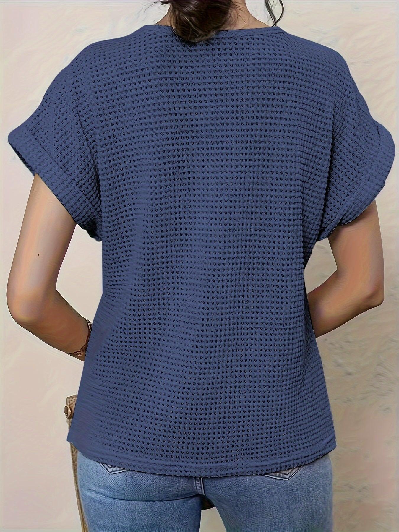 Svea | Womenâs Crochet Knit Short Sleeve Top