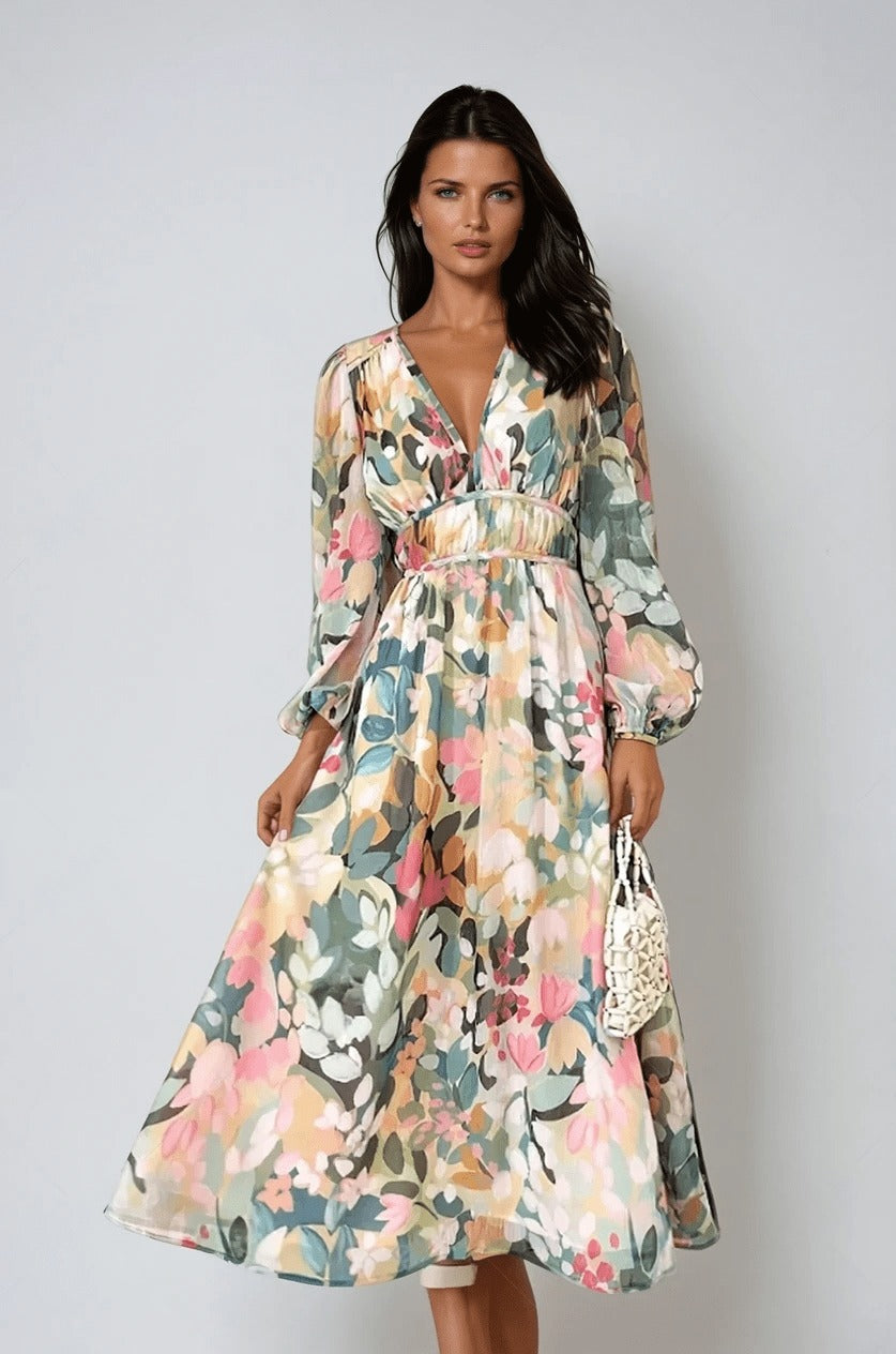 Floral Wedding Guest Maxi Dress