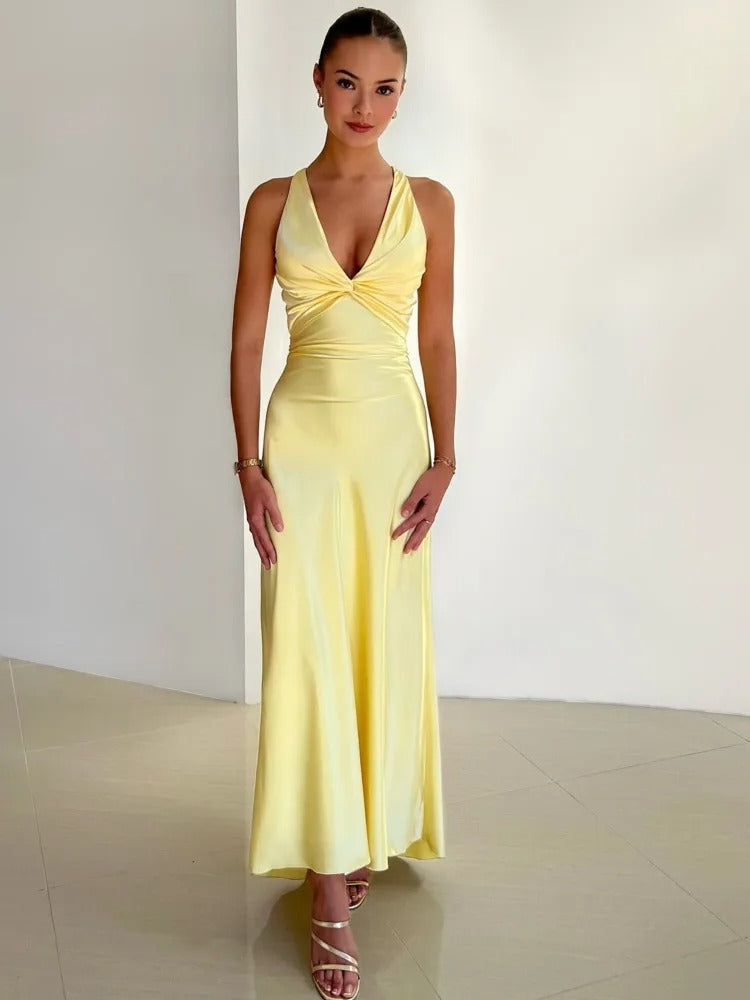 Joline | Womenâs Sleeveless Open Back Maxi Dress