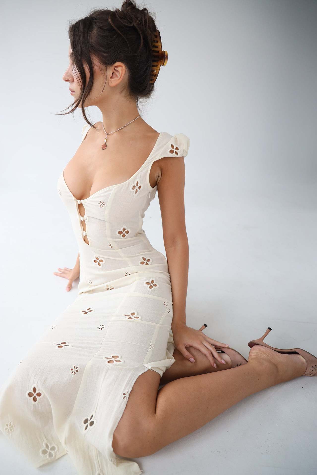Adelina | Women’s Cut-Out Fitted Midi Dress
