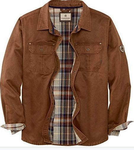 Flannel Shirt Jacket - Brown