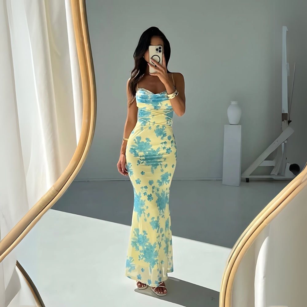 Mette | Womenâs Floral Maxi Sleeveless Dress