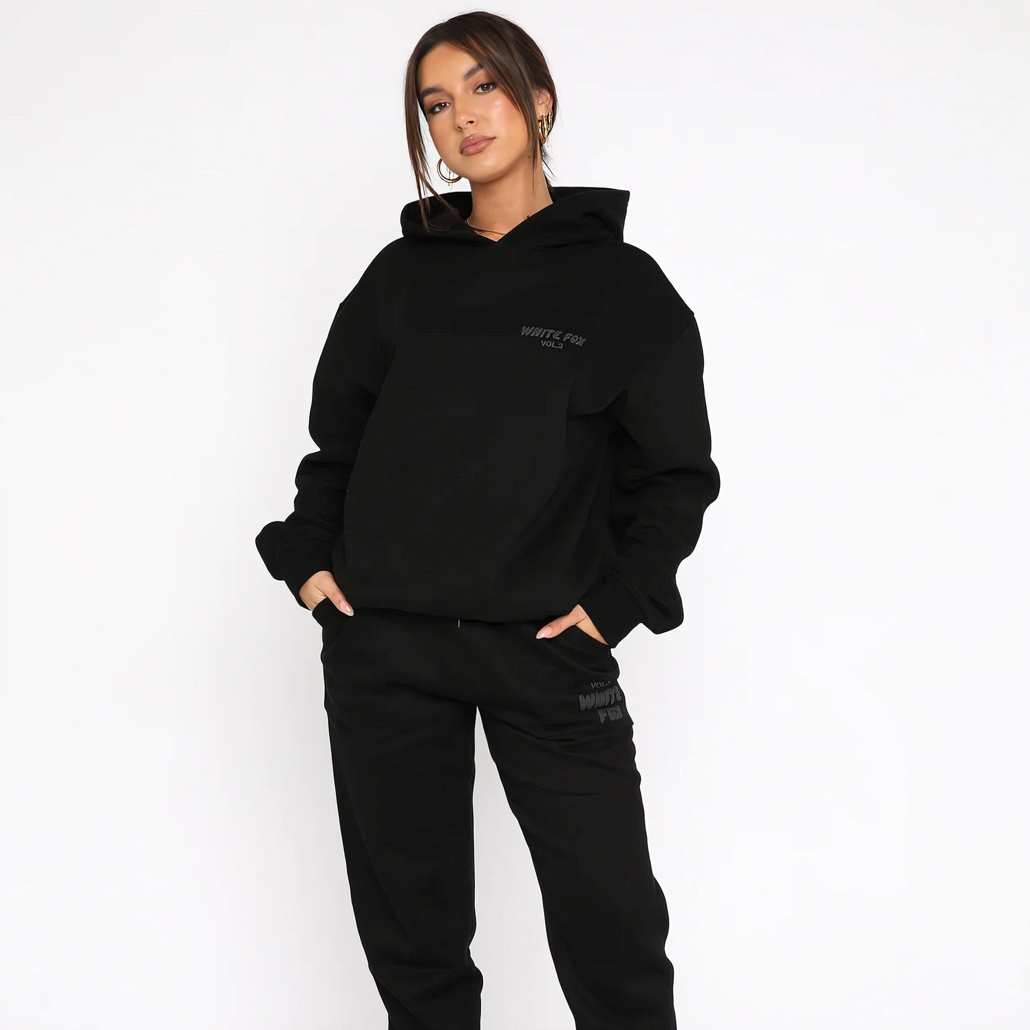 Hoodie Jogger Two Piece Set - Black