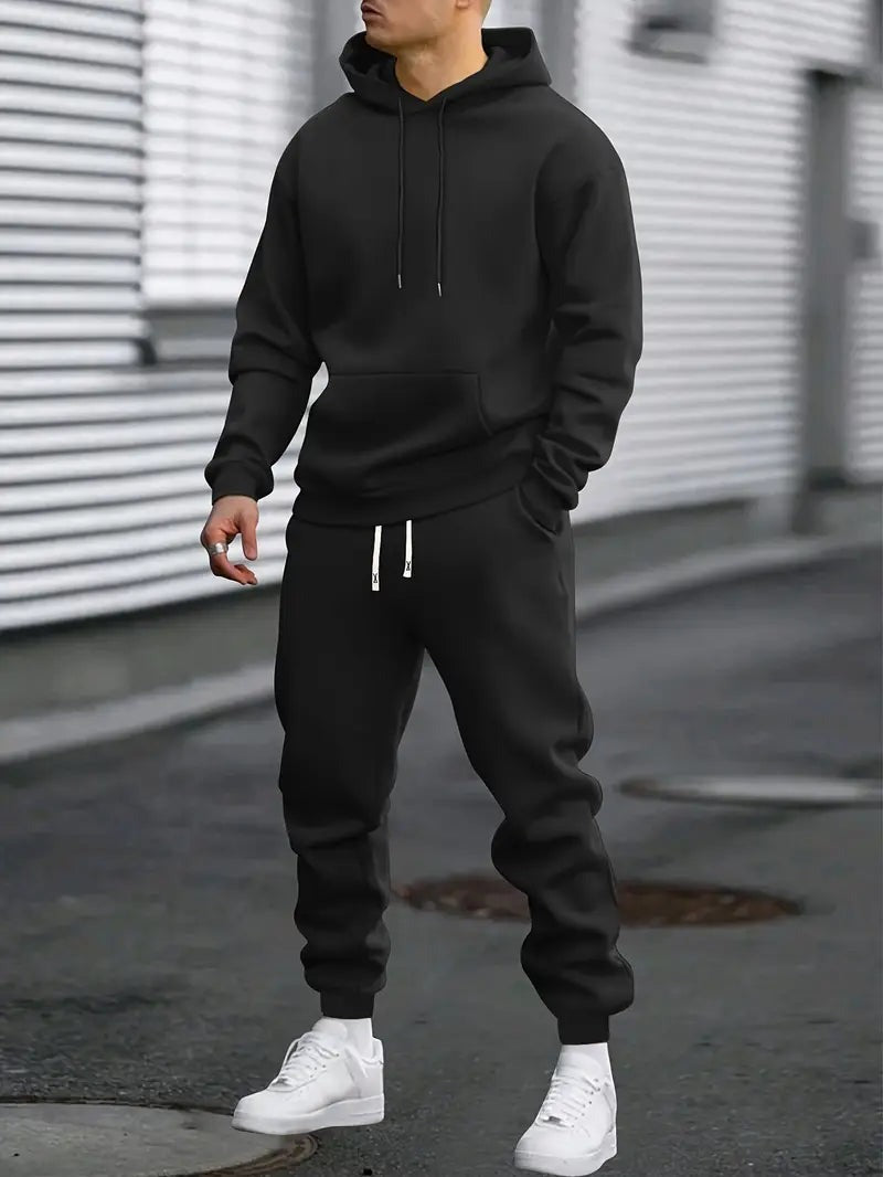 Hoodie Jogger Two Piece Set - Black