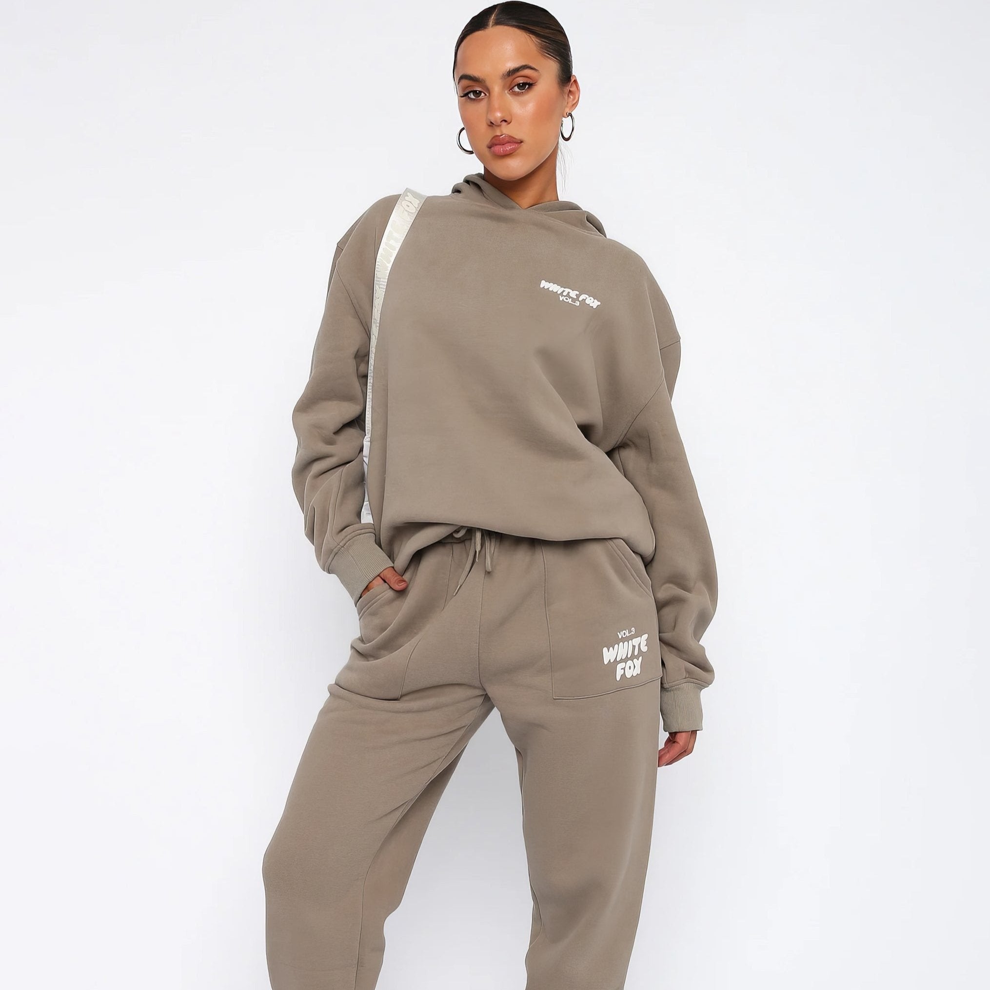 Hoodie Jogger Two Piece Set - Caramel
