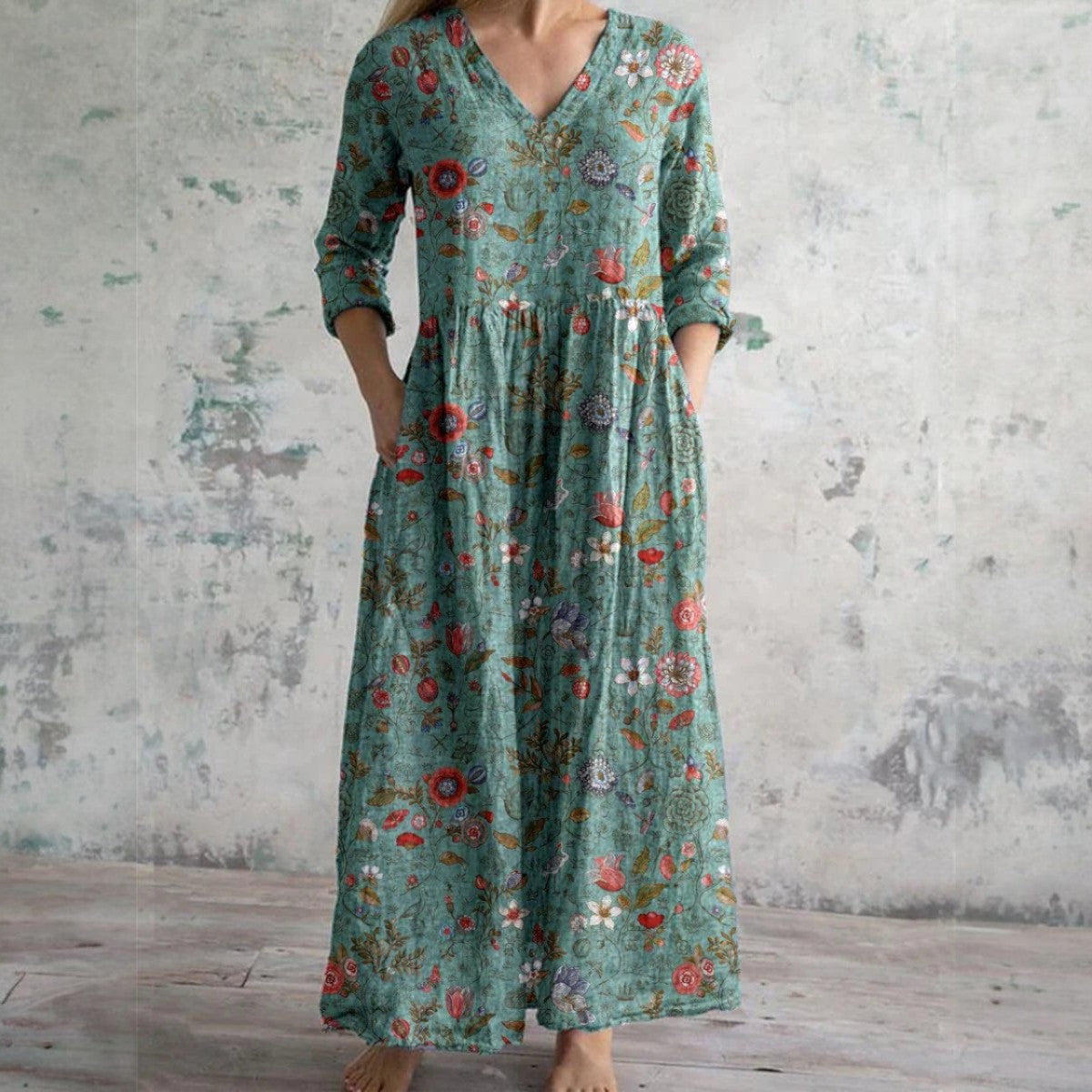 Livia | Womenâs Long Sleeve Floral Maxi Dress
