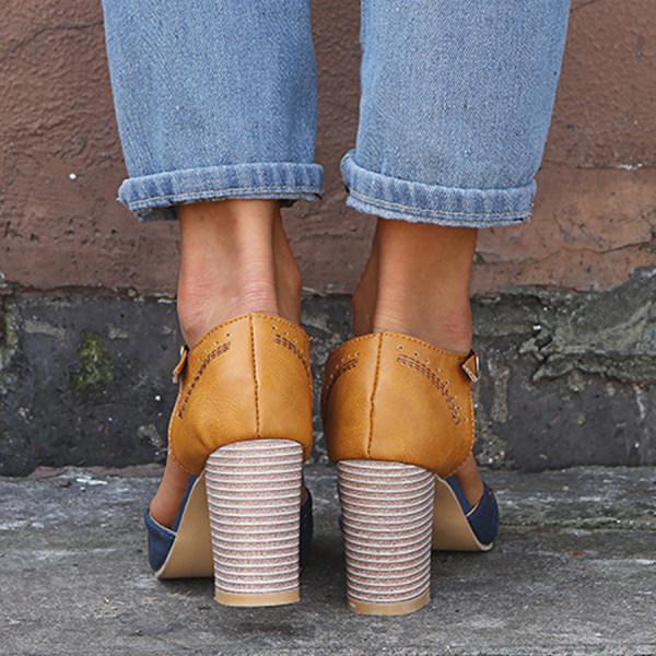 Jimena | Womenâs Closed Toe T-Strap Heels