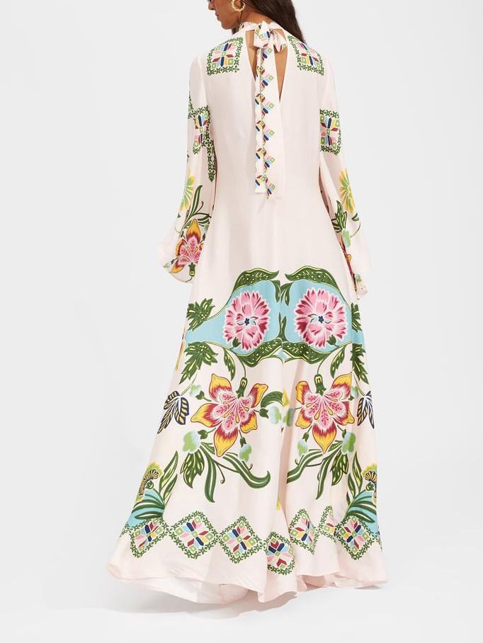 Fern | Womenâs Long Sleeve Printed Maxi Dress
