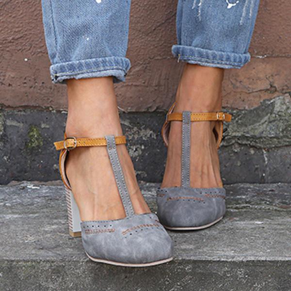 Jimena | Women’s Closed Toe T-Strap Heels