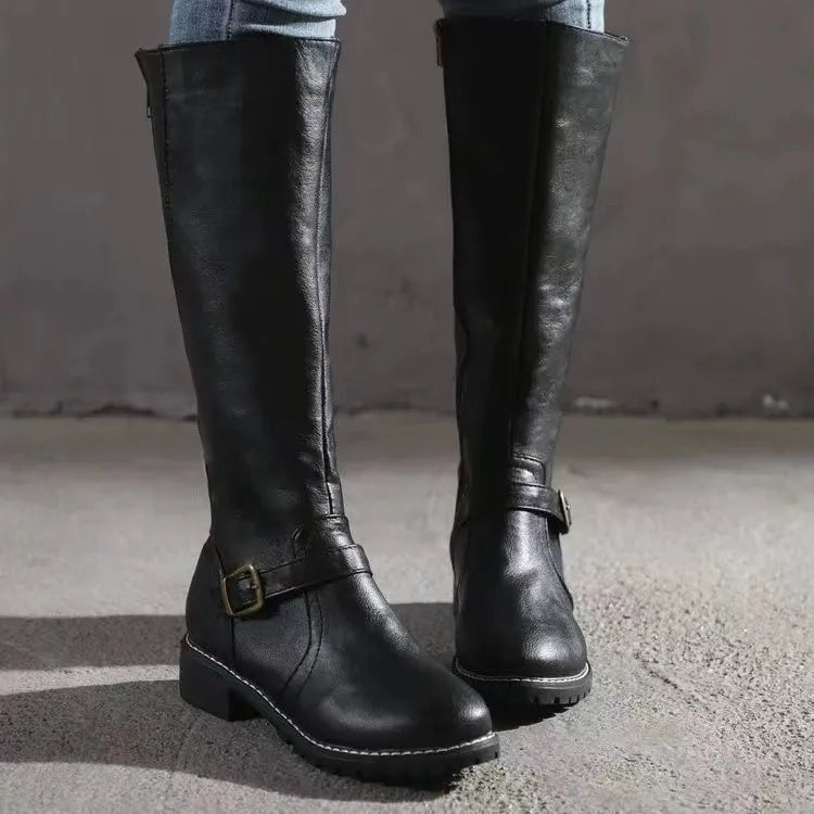 Knee High Riding Boots - Black