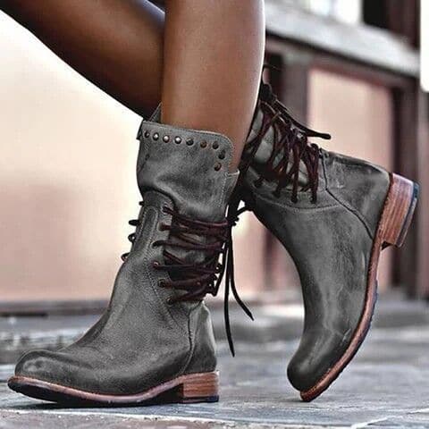 Sabine | Womenâs Ankle Lace Up Studded Boots
