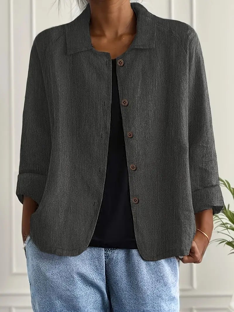 Long Sleeve Shirt Jacket - Dark Grey