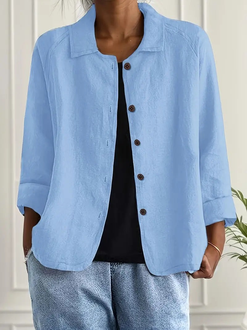Long Sleeve Shirt Jacket - Light Blue
