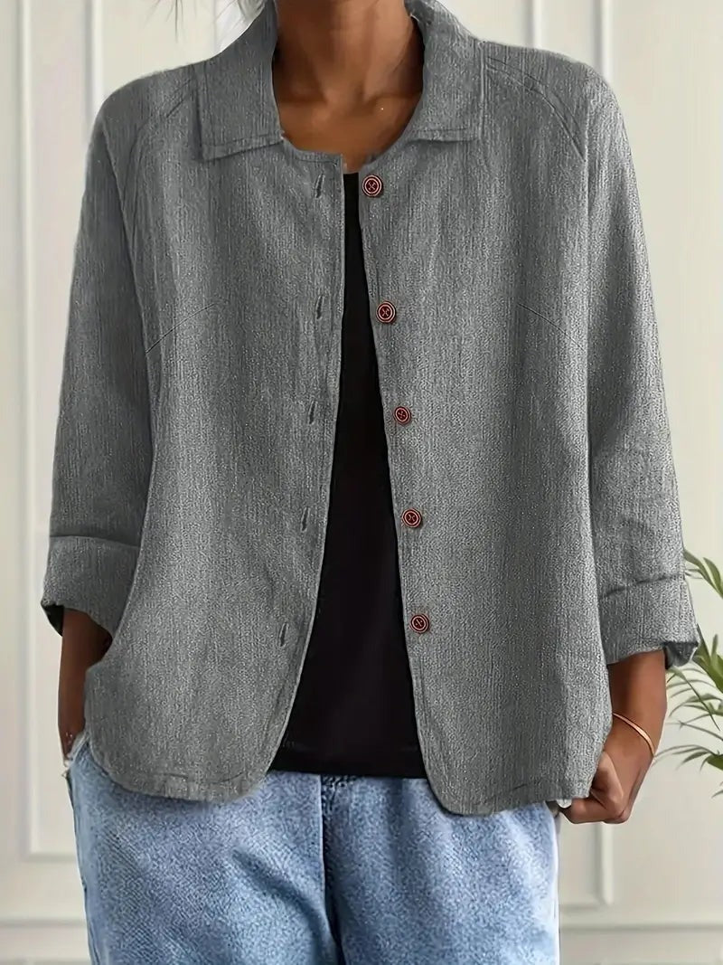 Long Sleeve Shirt Jacket - Light Grey