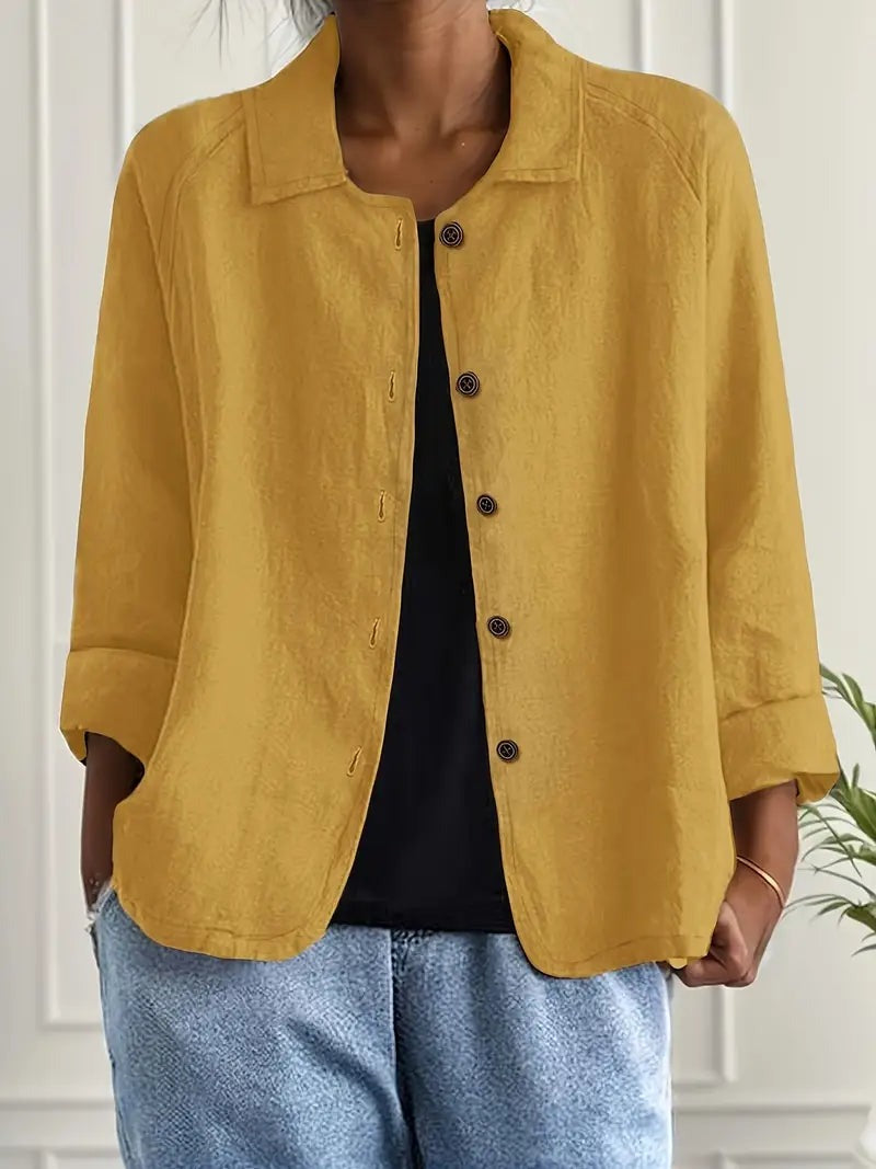 Long Sleeve Shirt Jacket - Yellow