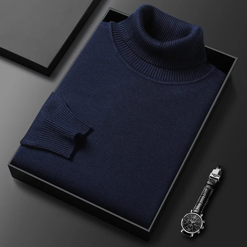 Long Sleeve Turtleneck Sweater - Navy