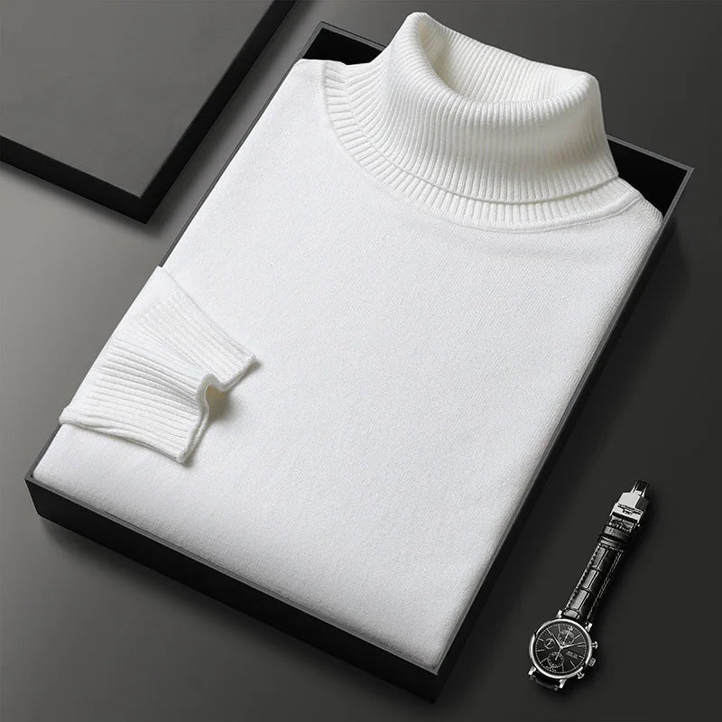 Long Sleeve Turtleneck Sweater - White