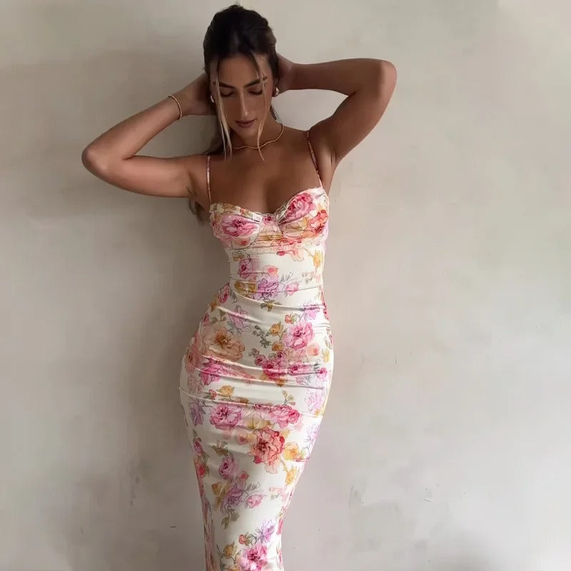Faela | Womenâs Floral Sleeveless Maxi Dress