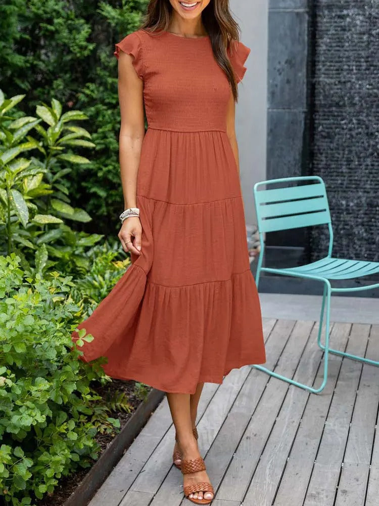Jelena | Womenâs Tiered Midi Dress
