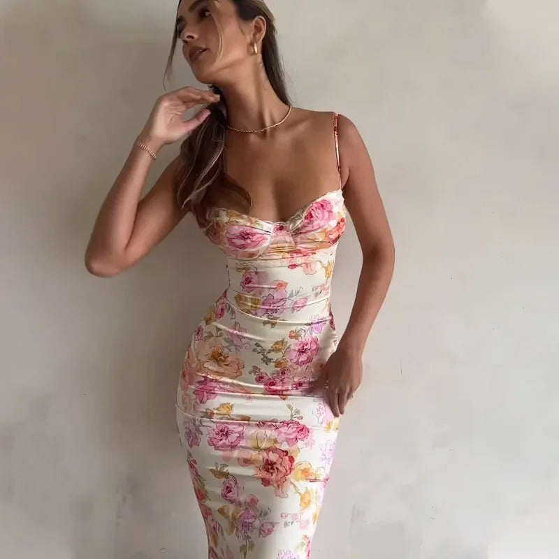 Faela | Womenâs Floral Sleeveless Maxi Dress
