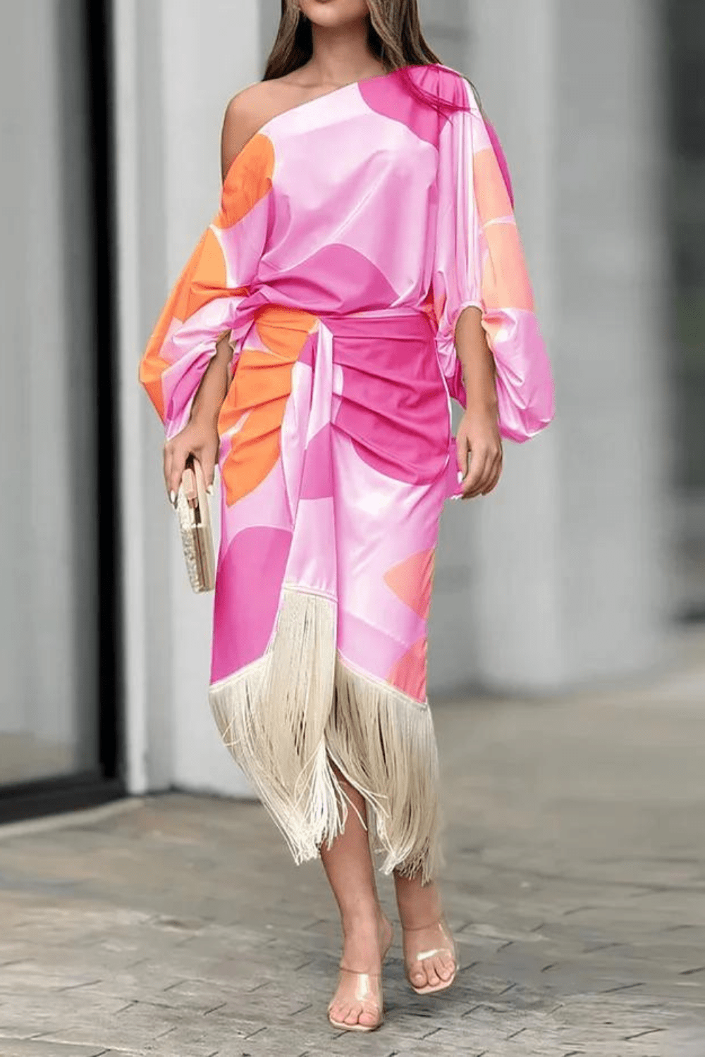 Mariska | Women’s One Shoulder Midi Dress