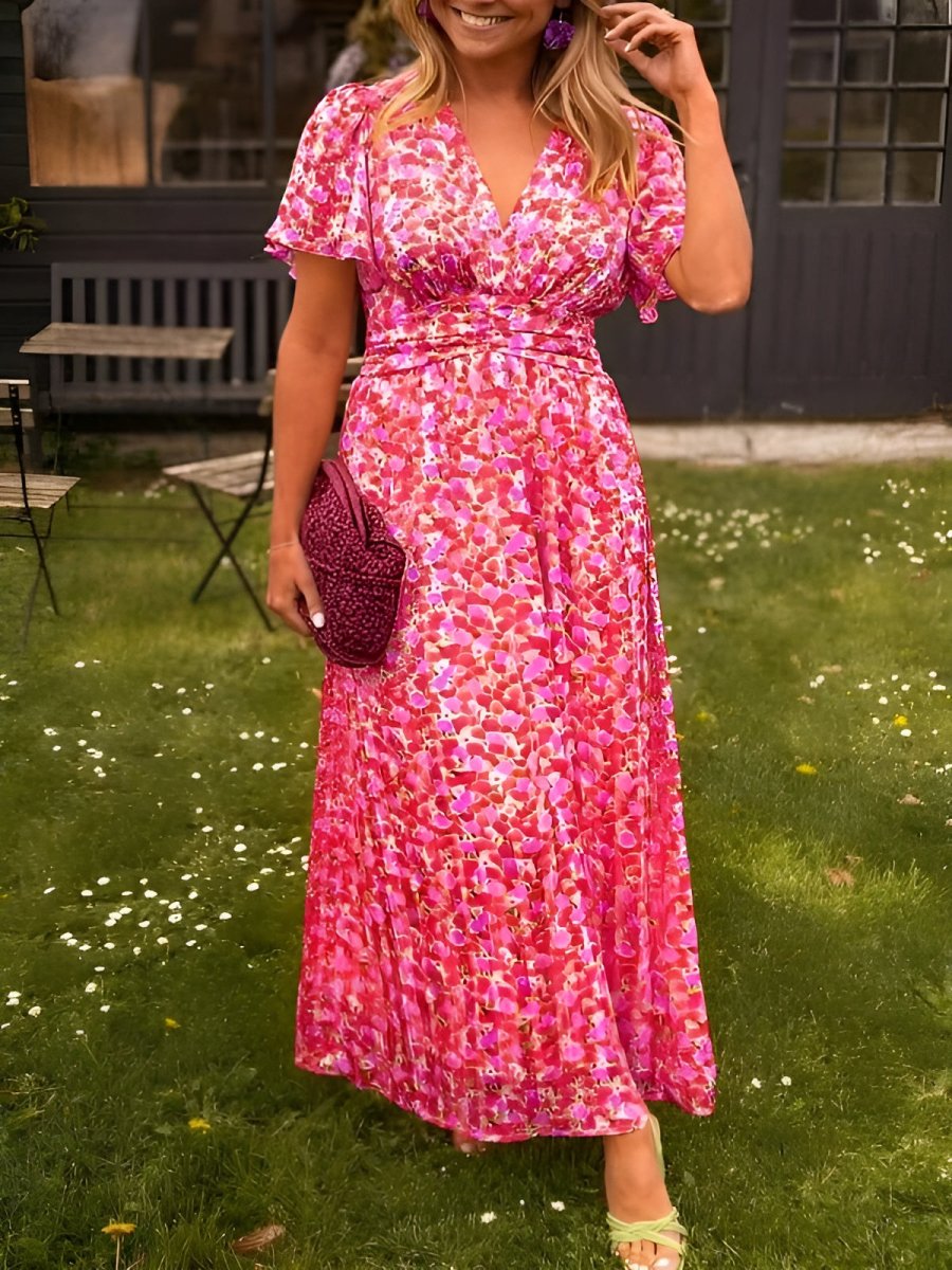 Lotte | Women’s Short Sleeves Floral Maxi Dress