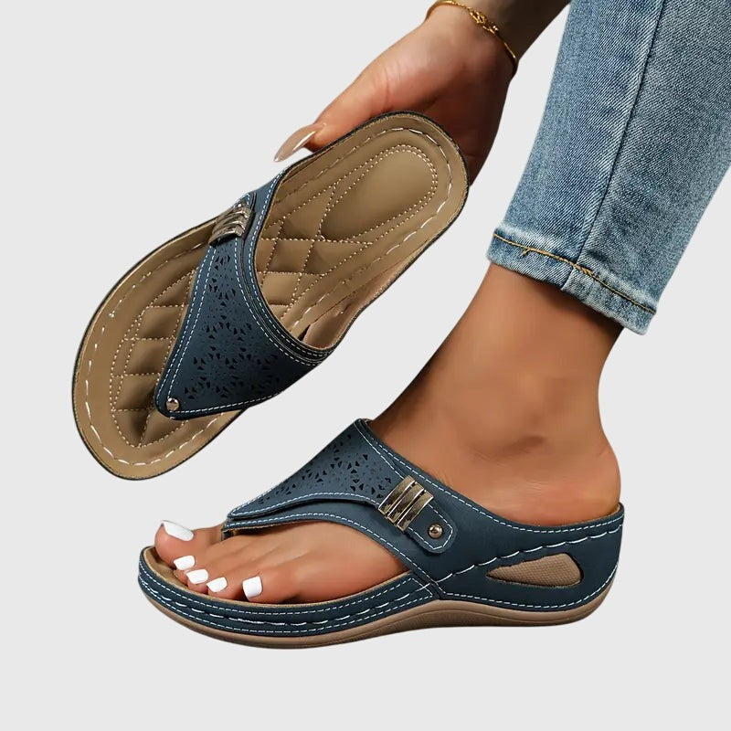 Orthopedic Wedge Sandals - Navy