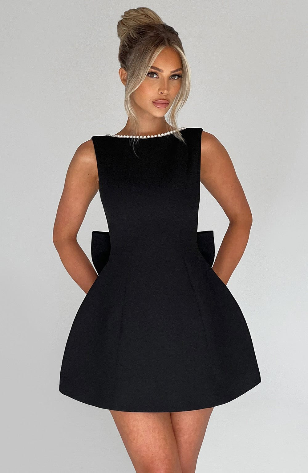 Pearl Mini Dress - Black