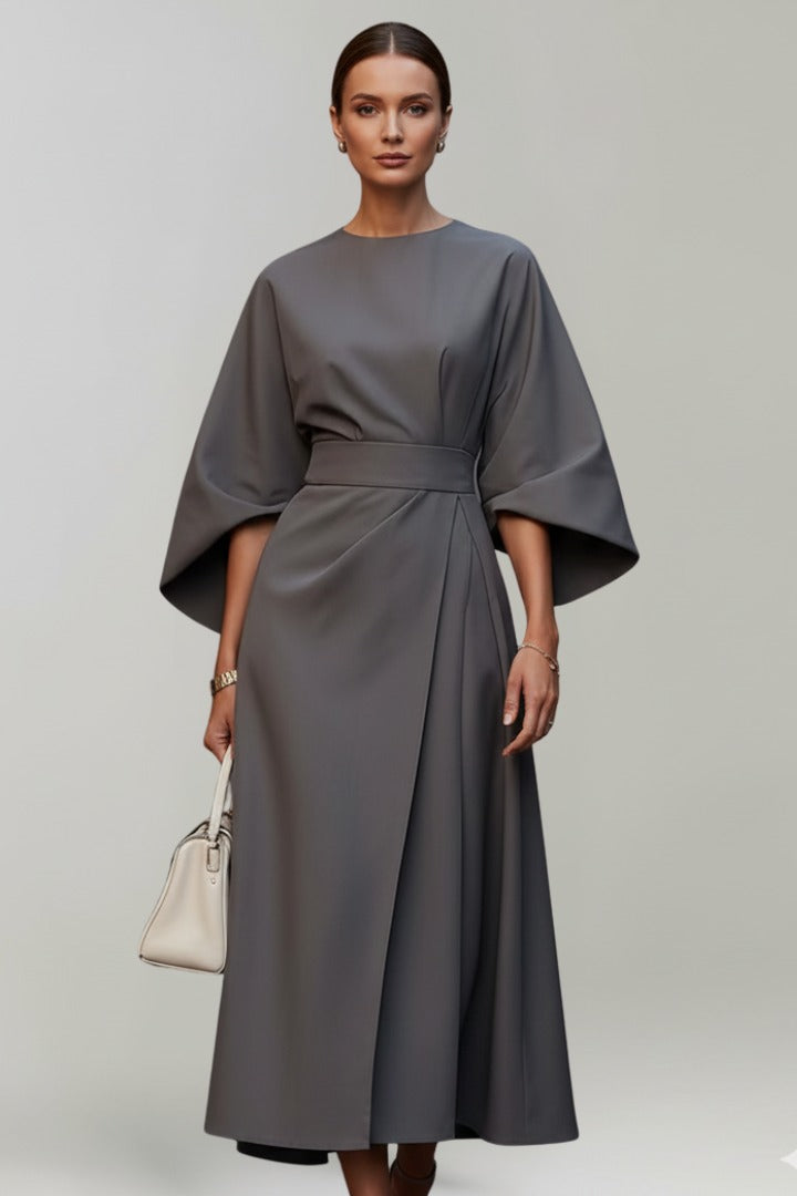 Formal Midi Dress - Grey